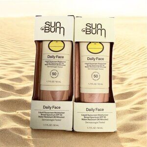 Sun bum daily face sunscreen SPF 50     Lot of 2